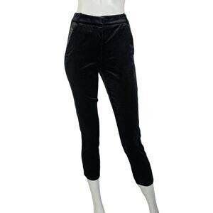 The KOOPLES Women's Black Velvet ankle Trouser Pants Size 32